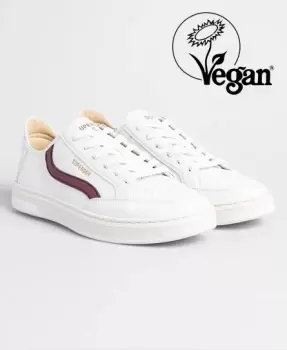 Image of Superdry Mens Vegan Basket Lux Low Trainers White / Optic/Oxblood - Size: 7