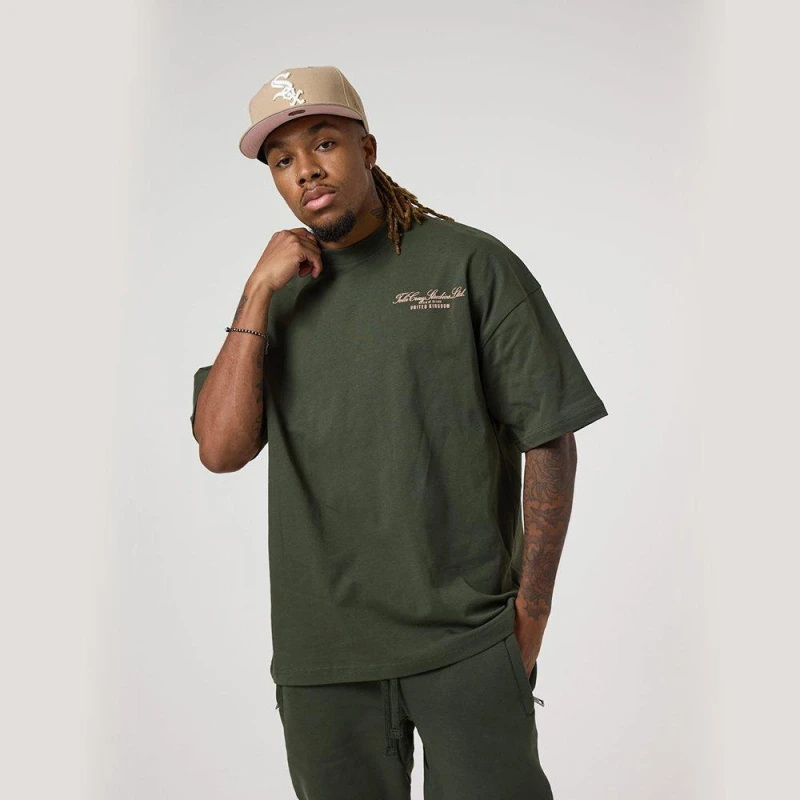 Image of Tela Cruz Mens Oversized Design T-Shirt Forest male X Small
