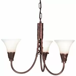 Image of 3 Bulb Chandelier Hanging Pendant LIght Copper Patina LED E14 60W Bulb