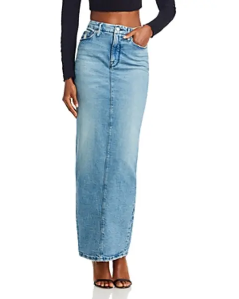 Image of Good American Denim Tube Maxi Skirt
