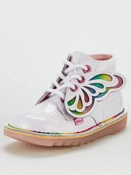 Image of Kickers Girls Kick High Faeires Boot - White Glitter