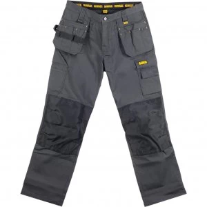 Image of DEWALT Mens Ripstop Holster Pocket Work Trousers Black 32" 32"