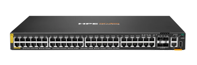 Image of HPE Aruba Networking C-Port 6200F 48G 48-Port Class4 PoE+ with SFP+ L3 Managed Rack Mountable Switch - BTO JL728B