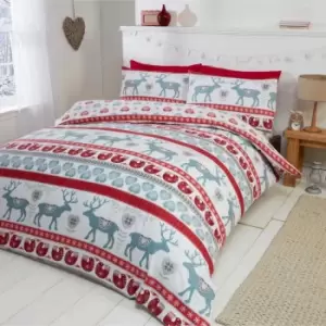 Image of Rapport Home Furnishings Rapport Home Scandi Duvet Set Red Single