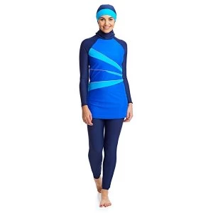 Image of Zoggs Hydrolife Aqua Reef Modesty Swimsuit Blue 36"