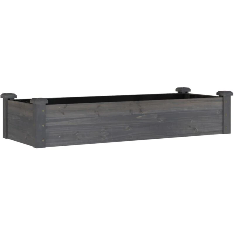 Image of VIDAXL Garden Raised Bed with Liner Grey 120x45x25cm Solid Wood Fir Vidaxl 8720845824167