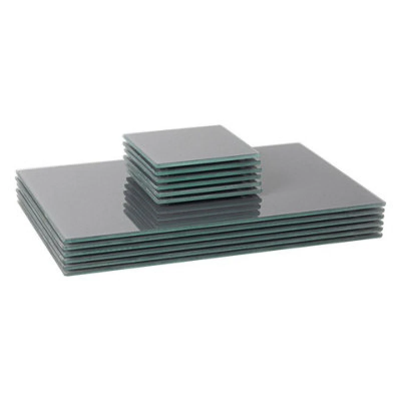 Image of Harbour Housewares 12pc Glass Placemats & Coasters Set 30cm x 20cm Square Grey
