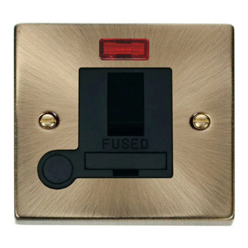 Image of SE Home Antique Brass 13A Fused Connection Unit Switched With Neon With Flex Gold unisex