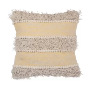 Image of Sass & Belle Yellow Scandi Boho Tufted Stripe Cushion