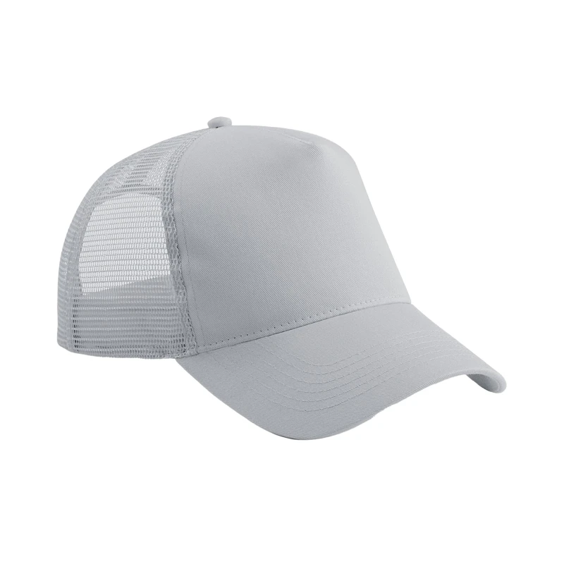 Image of Beechfield Beechfield Men Snapback Trucker Cap in Light Grey Light Grey One Size Male 5063377407983