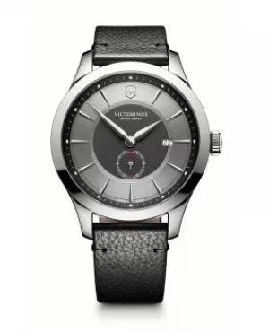 Image of Victorinox Swiss Army Alliance Grey Dial Black Leather Mens Watch 241765 241765