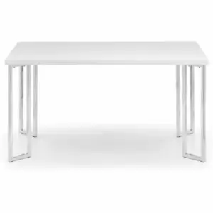 Image of Julian Bowen Manhattan Hi Gloss & Chrome Dining Table