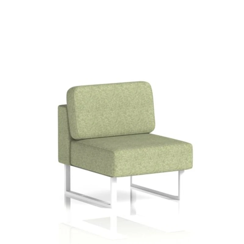 Image of Brixworth Modular Seating Central Unit with White in Rivet Fabric - Burnish