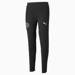 Image of PUMA Man City Casuals Mens Football Sweatpants, Cotton Black, size Small, Clothing