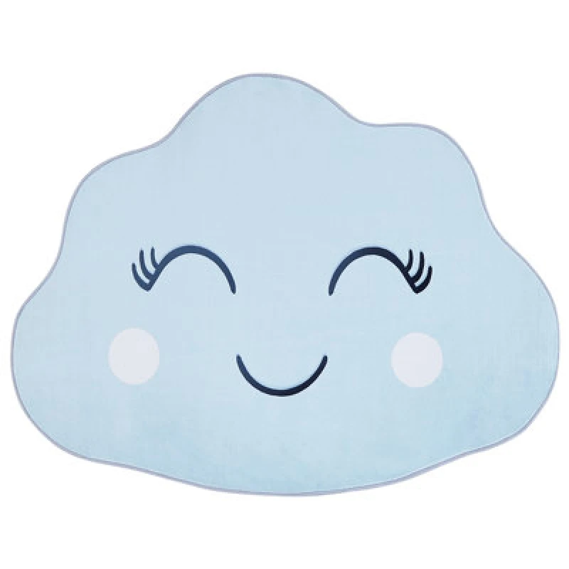 Image of Beliani Kids Rug Cumulus Light Blue 90 X 120 Cm