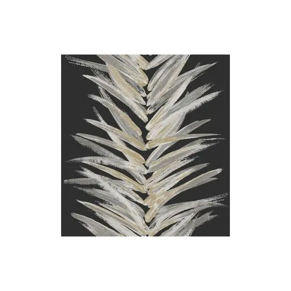 Image of MURIVA Dhara Leaf Wallpaper Muriva Black/Gold 191504 Abstract Leafy Stripes Metallic 191504
