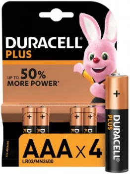 Image of Duracell Plus Batteries AAA 4 Pack