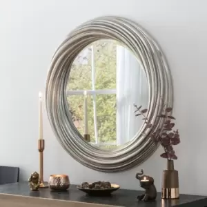 Image of Yearn Mirrors Yearn Large Round Champagne Swirl Mirror