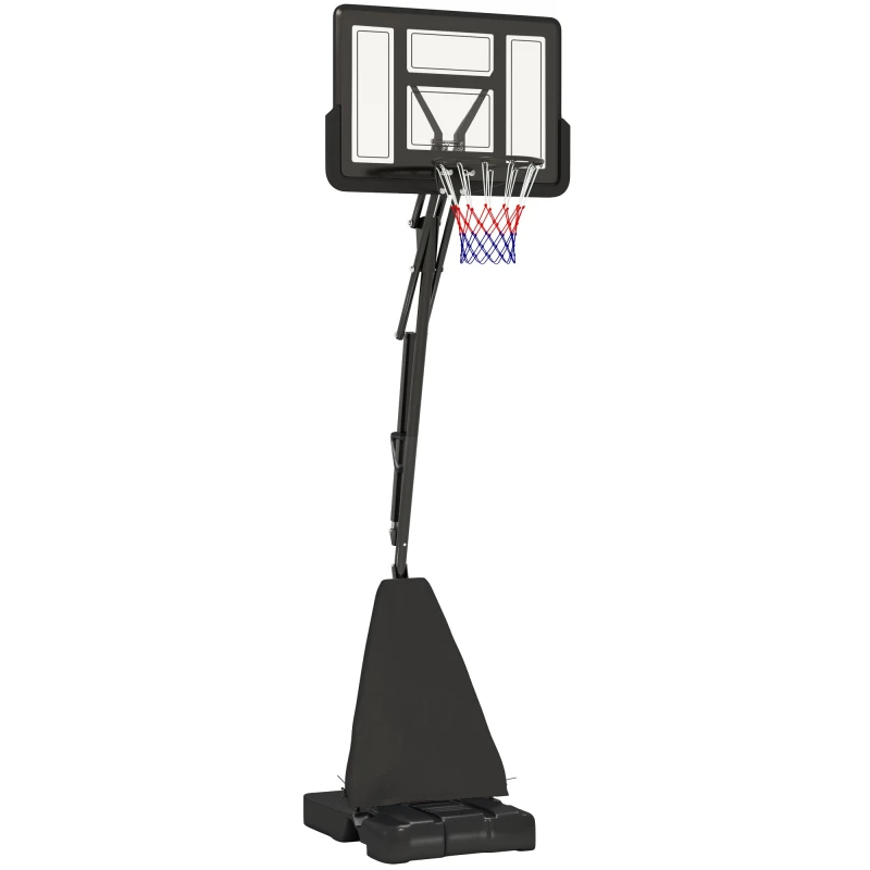 Image of SPORTNOW 2.45-3.05m Portable Basketball Hoop and Stand with Wheels - Red - Black TJ Hughes 5063603650961