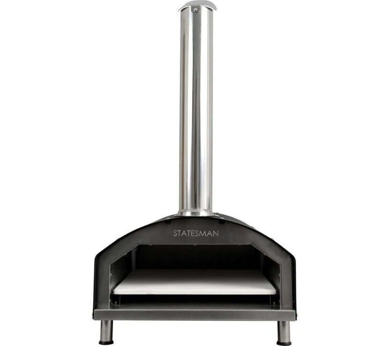 Image of STATESMAN SKPO0W13SS Wood Pellet Pizza Oven - Black & Silver 5016368004746