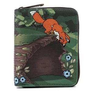 Image of Loungefly Disney Fox and Hound Copper Todd Zip Around Wallet