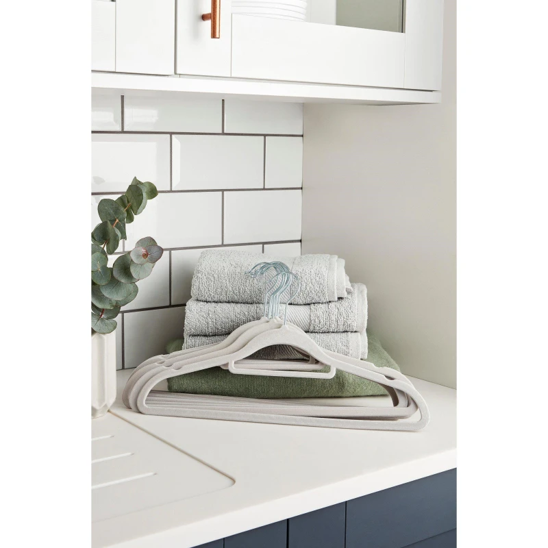 Image of Homelife Set of 20 Velvet Coat Hangers - Grey Grey One Size