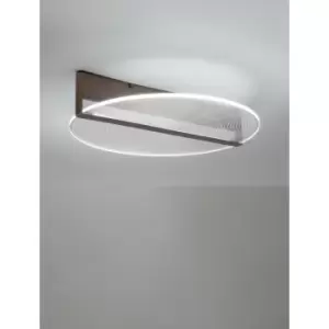 Image of Netlighting Merano Henderson Integrated LED Semi Flush Light Coffee Brown Alumin