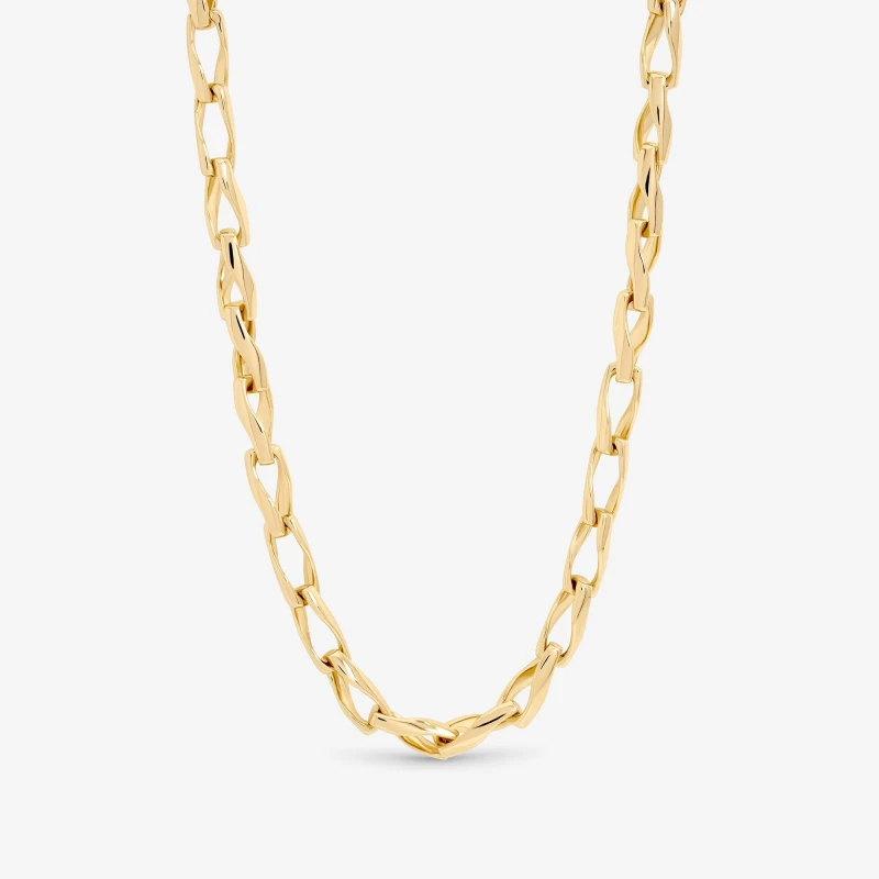 Image of Inicio Gold Plated Twisted Link Necklace - Gift Pouch Pendant Necklaces One Size Gold 41454610000