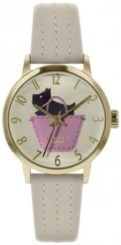 Image of Radley Ladies Border RY2288 Cream Leather Strap Watch