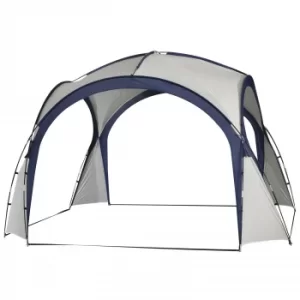 Image of Outsunny Gazebo Party Tent, 3.5x3.5m-Cream/Blue