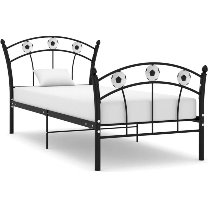 Image of VIDAXL Bed Frame without Mattress Black Metal 90x200cm Vidaxl 8720286195468