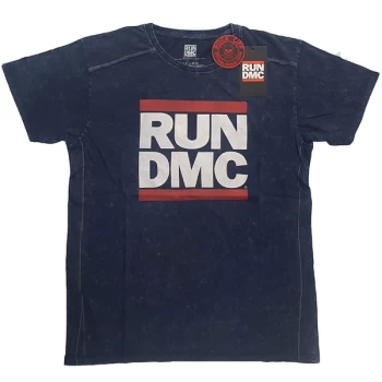 Image of Run DMC - Logo Unisex Medium T-Shirt - Blue