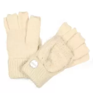 Image of Regatta Girls Heddie Lux Knitted Full Or Fingerless Gloves 7-10 Years