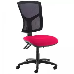 Image of Senza high mesh back operator chair with no arms - Diablo Pink