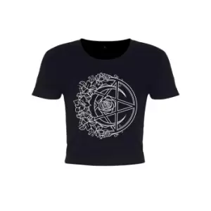 Image of Requiem Collective Womens/Ladies Monochrome Pentacle Crop Top (S) (Black)