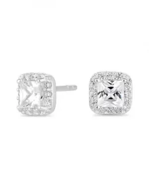 Image of Simply Silver Square Halo Earring
