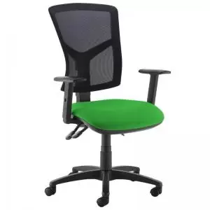 Image of Senza high mesh back operator chair with adjustable arms - Lombok