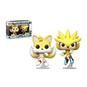 Image of Sonic The Hedgehog Super Tails & Super Silver SDCC 2020 EXC 2-Pack Pop! Vinyl Figures