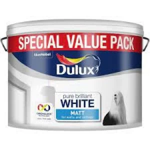 Image of Dulux Pure Brilliant White Matt Emulsion Paint 7.5L