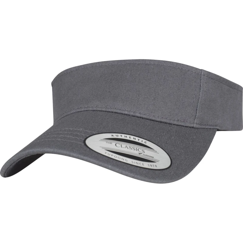 Image of Flexfit by Yupoong Curved Visor Cap in Dark Grey Dark Grey Unisex One Size