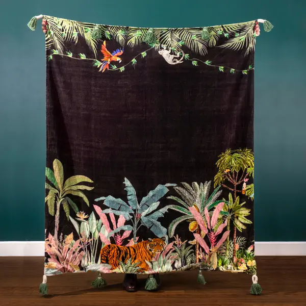 Image of Midnight Jungle Throw Noir