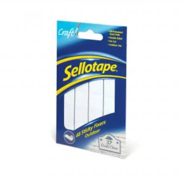 Image of Sellotape 48 Sticky Fixers Outdoor Permanent Double Sided Pads 20mm x EXR38175HK