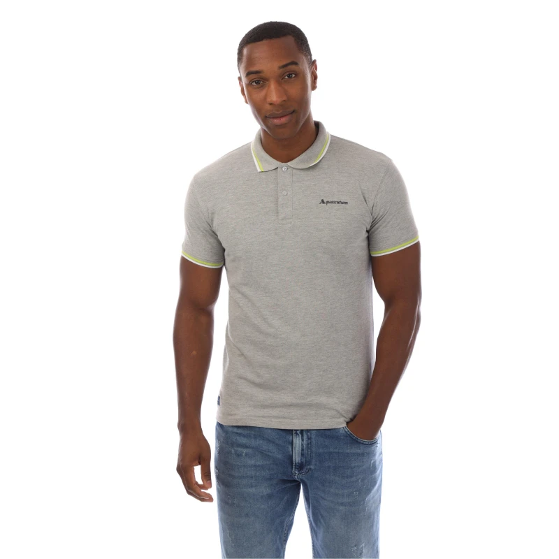Image of Aquascutum Logo Polo Shirt Grey male Medium