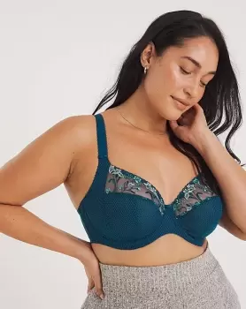 Image of Elomi Charley Plunge Wired Bra Petrol