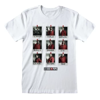 Image of La Casa De Papel - Polaroid Unisex Medium T-Shirt - White