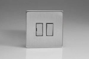 Image of Varilight 1 Gang (Single), 13 Amp Switched Fused Spur, Dimension Screwless Brushed Steel - XDS6DS