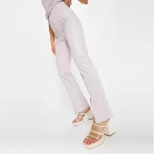 Image of Missguided Faux Leather Straight Leg Trousers - Pink