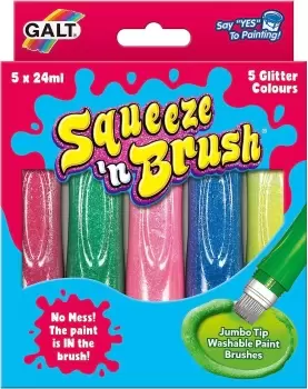 Image of Galt Toys - Squeeze 'n Brush 5 Glitter Colours Pens