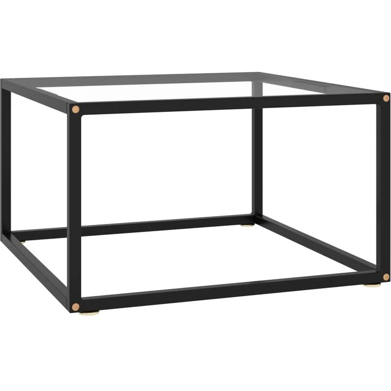 Image of VIDAXL Coffee Table Black with Tempered Glass 60x60x35cm Vidaxl 8720286057995
