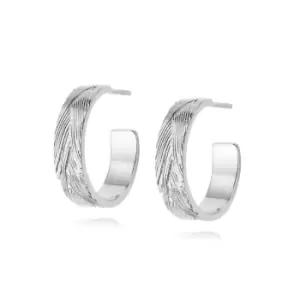Image of Daisy London 925 Sterling Silver Artisan Woven Hoop Earring Sterling Silver